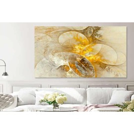Tablou abstract galben auriu