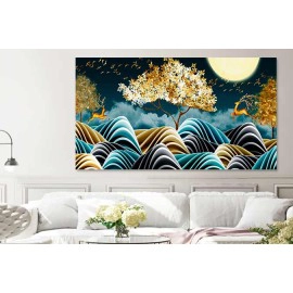 Tablou abstract copac valuri 17157