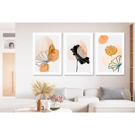 Tablouri canvas 3 piese culori calde