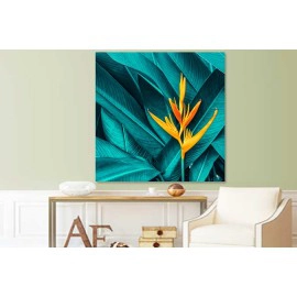 Tablou strelitia si frunze verzi-turcoaz