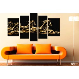 Tablouri cai din valuri auriu 17512