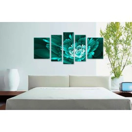 Tablouri living fractal turcoaz