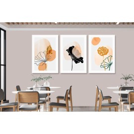 Tablouri canvas 3 piese culori calde