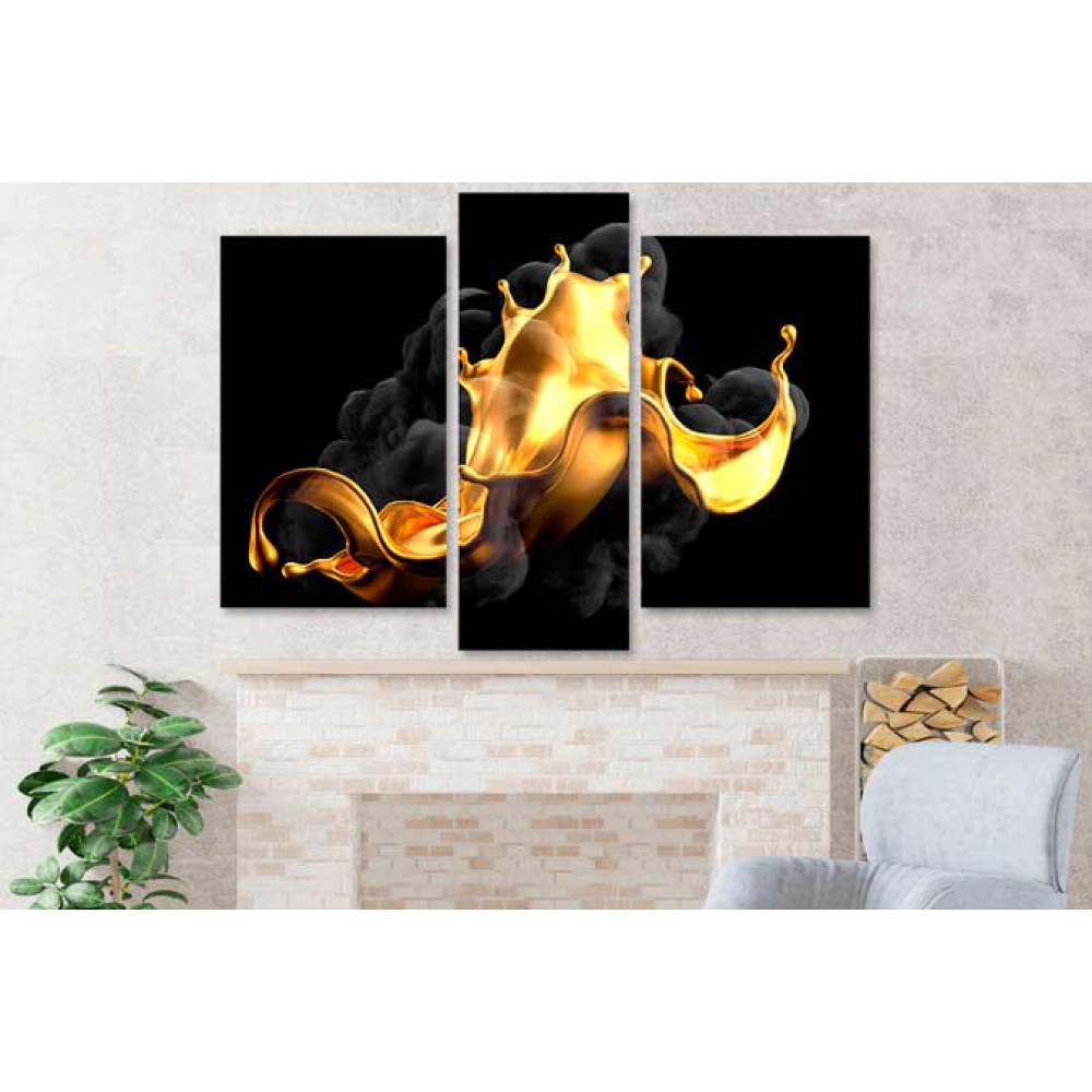 Tablouri living auriu si negru 11312