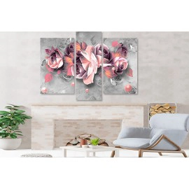 Tablouri moderne flori trandafir roz