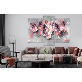 Tablouri moderne flori trandafir roz