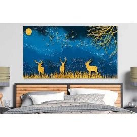 Tablou abstract albastru auriu