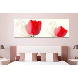 Tablouri canvas lalele albe rosii