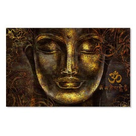 Tablou feng-shui auriu Budha om-aum