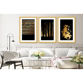 Tablouri canvas abstract negru auriu