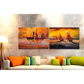 Tablouri canvas living barci 802581