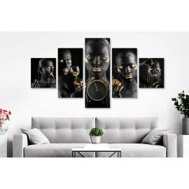 Tablouri decor modern negru auriu