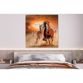 Tablouri dormitor cai in galop