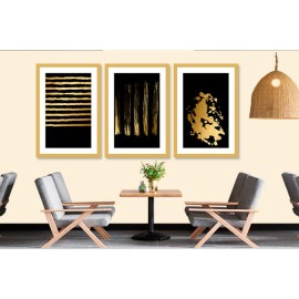 Tablouri canvas abstract negru auriu